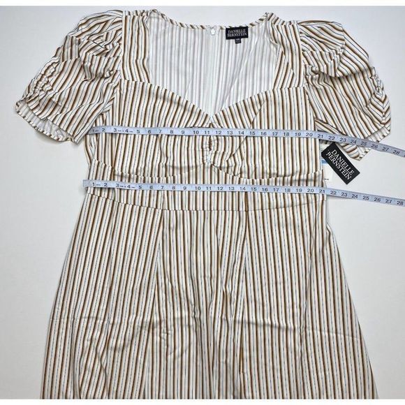 Danielle Bernstein Midi Slip Dress 20W 2X Plus Size Women's Striped Front-Slit - Picture 7 of 10